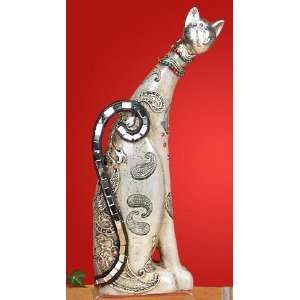   Cat With Head Leaning Towards Right Figurine Statue