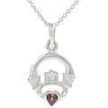 Sterling Silver Garnet Claddagh Necklace Today 