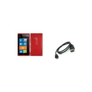 Nokia Lumia 900 (AT&T) Premium Combo Pack   Red TPU Case Cover + Micro 