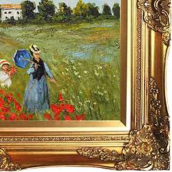 Claude Monet Poppy Field in Argenteuil Framed Art  