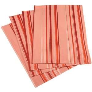 Tululah Designs 14 Inch by 20 Inch Lustrous Stripe Placemat, Coral 