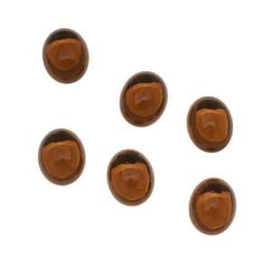 Glass Cabochons   10x8mm Ovals   Smoked Topaz Foiled (6 Pieces)