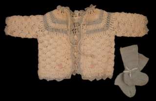 Vintage Crocheted Baby Booties & Sweater 1930’S  