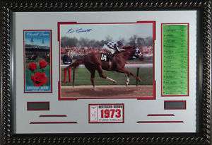 Ron Turcott Autographed 1973 Kentucky Derby Display  