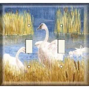  Double Switch Plate   Wading Geese