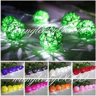 3M Battery LED Handmade Rattan Ball String Fairy Light Wedding Party 