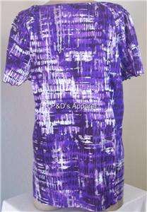 New Essentials Womens Plus Size Clothing 0X 1X 2X 3X 4X Purple Shirt 
