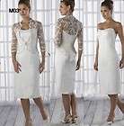 Elegent Lace Wedding Dress Fashion Tea Length Bridal Gown Free Jacket 