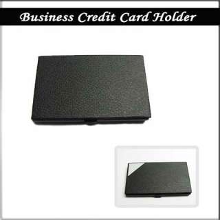   Leather Business Credit ID Name Card Holder Case Wallet  Black  New