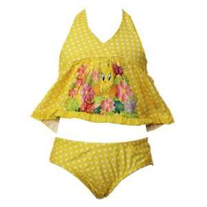  Warner Brothers Tweety Bird Baby Girl 2PC Swimwear Bikini 