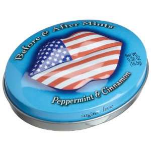 Before & After Mints, Peppermint & Cinnamon Flag, 0.58 Ounce Tins 