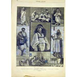  Algeria Africa Arab Dancer Cemetery Leper Print 1881