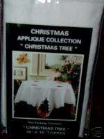 CHRISTMAS APPLIQUE CHRISTMAS TREE TABLE TOPPER NEW  