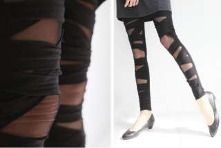 New Lady Slim Woman Lace Punk Clubbing Gothic Legging Pant LL12 Wrap 