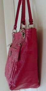 NWT COACH 14265 Raspberry PINK Patent Leather ALEX Large Tote $328 