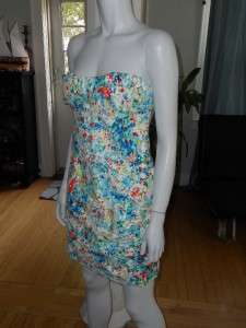 Nanette Lepore HONEYSUCKLE Strapless Floral Dress 8 US  