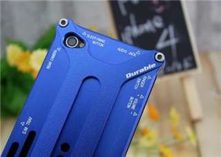   Durable Metal CLEAVE Case Bumper Cover Blue for Apple iPhone 4 4S