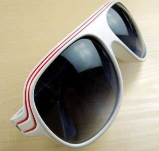 Fashion Stripe Vintage Trendy BIG Sunglasses With Case  