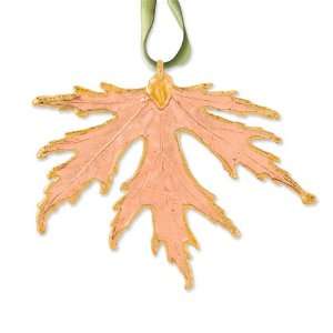   Lacquer Dipped 24k Trim Copper Silver Maple Decorative Leaf Jewelry