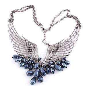 one Personalized Vintage Wings Rhinestone Bib Necklace  