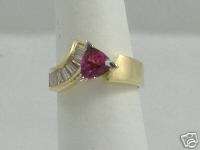 NEW 14kt Yellow Gold Pink Tourmaline and Diamond Ring  