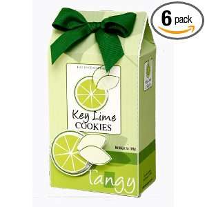   Gourmet Key Lime Tea Cookies, 7 Ounce Green Citrus Boxes (Pack of 6