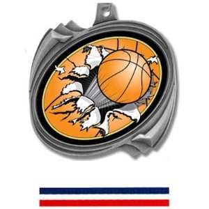  Custom Basketball Bust Out Insert Medals M 2201B SILVER 