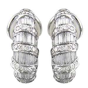  1.93 ct Diamond Huggie style Earrings 18k White Gold 