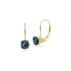  1.78 Ct London Blue Topaz Stud Earrings in 14K Yellow Gold 