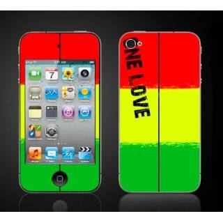 iPod Touch 4G Rasta Reggae One Love Red Gold Green Vinyl Skin kit fits 
