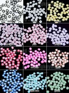   3D Ceramic Flower with Clear Rhinestones For Nail Art Tips Decorations