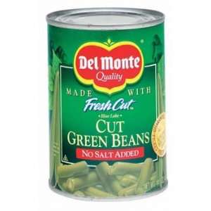 Del Monte No Salt Added Cut Green Beans 14.5 oz (Pack of 24)  