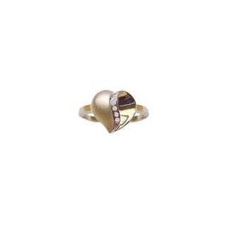   Five Stone Heart Satin Finish Ring in 14K Yellow Gold 11.0 Jewelry