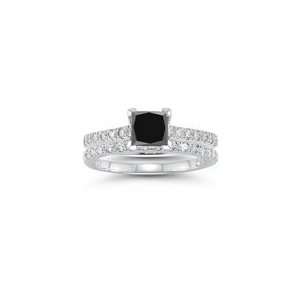  0.60 Cts Diamond & 1.00 1.50 Cts Black Diamond Bridal Ring 