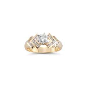  0.58 Cts Diamond Ring in 14K Yellow Gold 5.5 Jewelry