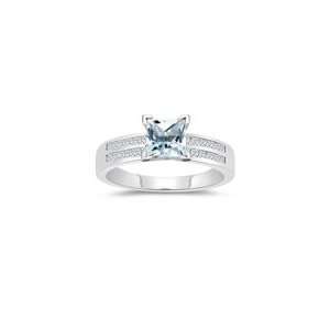  0.48 Cts Diamond & 0.92 Cts Sky Blue Topaz Engagement Ring 