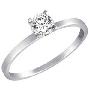  0.45 ct. Round Diamond Solitaire Ring in Sterling Silver 