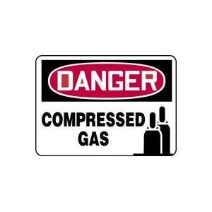  DANGER COMPRESSED GAS (W/GRAPHIC) 10 x 14 Adhesive Dura 