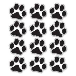 BLACK PAW PRINTS   Clear Vinyl Stickers   Sheet of 12   Sticker Decal 