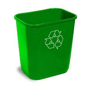   1358GN Plastic 13 5/8 Quart Commercial Wastebasket, Rectangular, Green