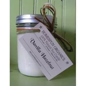  All Natural Hand Poured Soy Candle   Vanilla Hazelnut 