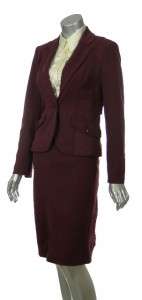 Sutton Studio Womens Wool Blend Ponte Skirt & Blazer Suit Set  