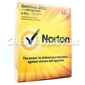 Norton AntiVirus 2012 with Antispyware 5 PC User (Brand New Sealed 