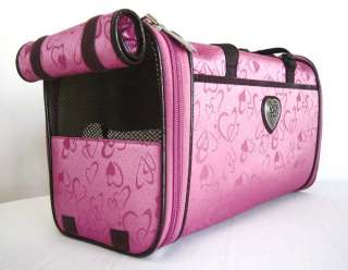 17.5 Pet Carrier Luggage Dog Cat Travel Bag Purse Pink  