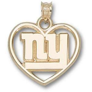 New York Giants ny Heart Pendant   14KT Gold Jewelry  