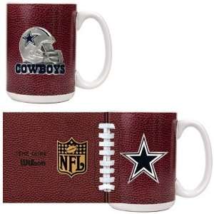  Dallas Cowboys 2pc Game Ball Coffee Mug Set   Primary Logo 