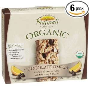   Organic Chocolate Omega Chewy Granola Bar, 5 Count Bars (Pack of 6