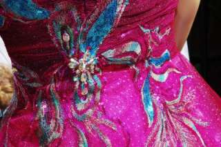 Blush Prom Fuchsia Peacock Sequin Ball Gown or Formal Dress 10US BNWT 