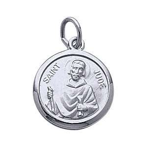  Rembrandt Charms St. Jude Charm, 14K White Gold Jewelry