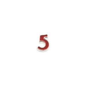   Italian Enamel Bead Junior Numbers Numeric Symbols Red 5 Jewelry